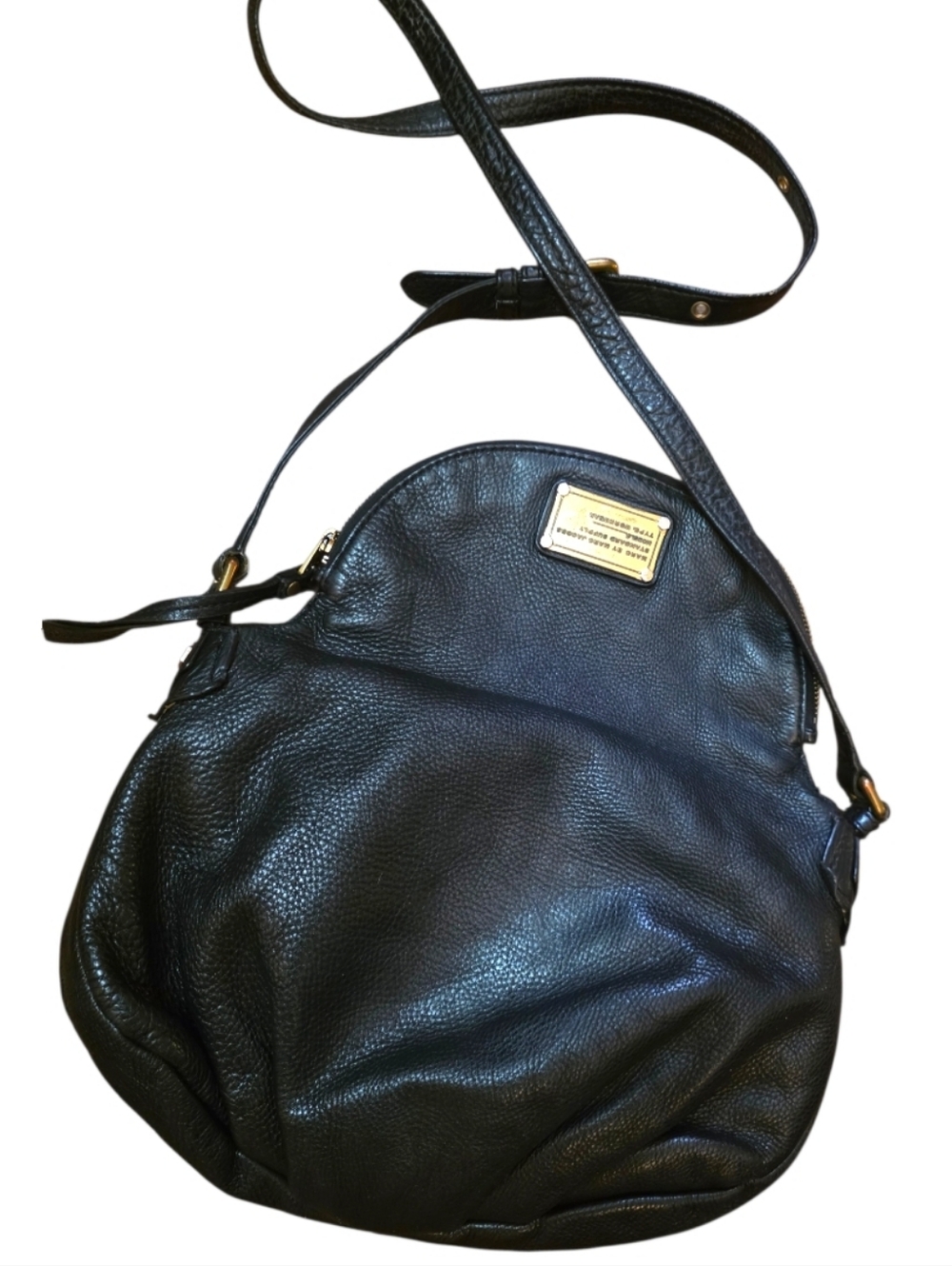 Marc by Marc Jacobs Black Leather Shoulder Bag Slouchy Crossbody Hobo Purse - Picture 6 of 11